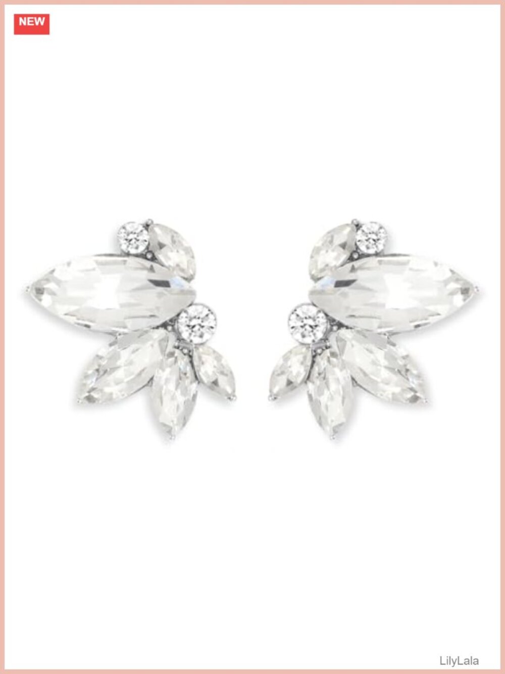 Rhinestone Stud Earrings Women Sparkly Statement Jewelry Push Back
